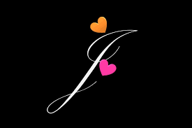 J Orange Pink Hearts