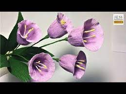 Super Easy Way To Make Purple Rose Paper Flower Diy Rose Crepe Paper Flower Making Tutorials Youtube Paper Flower Kit Paper Flower Tutorial Flower Crafts