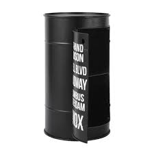 Table De Chevet Bidon En Metal Noire L 40 Cm Harlem Table De Chevet Bidon Metal Noir