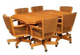 Cr Joseph Dining Set With Swivel Tilt Caster Chairs Caster Chairs Dining Room Sets Furniture