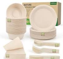 White Cupcakes Party Tableware & Serveware Compostable Bowls, 100% Eco  Friendly Disposable Paper Bowls - Made From Sugarcane Bagasse White Plastic  ...
