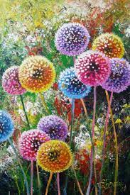 Dandelion Flower Painting Acrylic Canvases From Artists For Sale Flower Painting Flower Art Floral Art