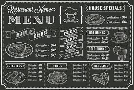 Vector Chalkboard Menu Template Chalkboard Restaurant Chalkboard Menu Menu Restaurant