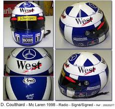At the second race in malaysia, coulthard suffered a bad suspension failure which saw his red bull team investigated for car safety. Casques Helmets F1 Helmet David Coulthard F1 Motorsport