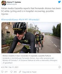 Les circonstances de l'accident dont a été victime fernando alonso sont désormais connues, sur base d'un rapport établi par la police du canton suisse de lugano. Final Second Fernando Alonso Suffered An Accident On His Bicycle And Is Hospitalized Memes Random