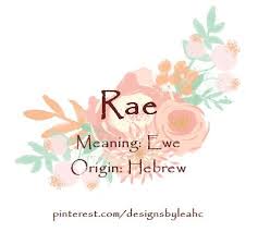 Baby Girl Name Rae Meaning Ewe Origin Hebrew Diminutive Of Rachel Www Pinterest Com Designsbyl Baby Girl Names Baby Girl Names Unique Italian Baby Names
