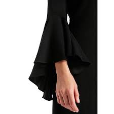 This Exaggerated Black Flute Sleeves Dress Is A Real Show Stopper And Looks Amazing With Metallic Or Bright Coloured Acces Dresses With Sleeves Dresses Fashion