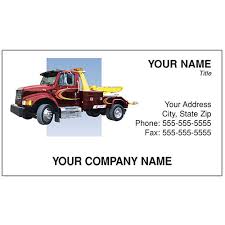 Raised lettering and custom coatings. Full Color Auto Repair Business Cards Tow Truck Red
