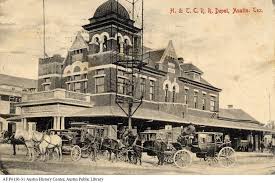 Austin History Center December 2 Postcard Showing The Houston And Texas Central Railway Later Southern Paci Railroad History Train Depot Texas History