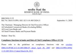 The chief of risks and compliance will be responsible for ensuring an effective internal compliance function is in place and ensure that the bank's chosen risk management framework (self assessment. Rbi Released A Notice On Compliance Functions In Banks And Role Of Chief Compliance Officer Cco Check Here Details