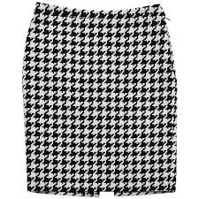 Black And White Houndstooth Skirt Pre Owned Michael Kors Black White Houndstooth Wool Skirt White Houndstooth Black And White Skirt Michael Kors Black