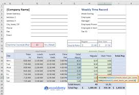Excel Formula To Calculate Hours Worked And Overtime With Template Excel Formula Excel Calculator
