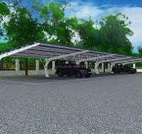 L-Arc Shaped Solar Carport Structures - PV Mounts Manufacturer