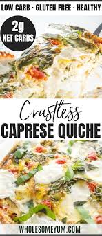 Low Carb Crustless Quiche Caprese Recipe Gluten Free Quiche Recipes Caprese Recipes Gluten Free Quiche Recipes