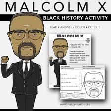 Malcolm x coloring pages download image. Malcolm X Activities Worksheets Teachers Pay Teachers