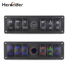 6 Gang 12v 24v Rocker Switch For Car Marine Boat Circuit Breakers Voltmeter Led Light Rocker Switch Panel Circuit Review Marine Boat Fuse Box Vauxhall