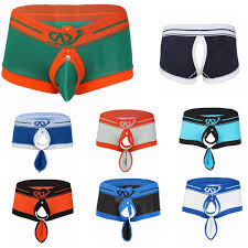 Sexy Mens Open Butts Panties Bikini Briefs Gay Porno Lingerie Press Button  | eBay