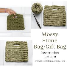 This is a fresh new, easy and simple pattern that do not require much of your time and yarn. Mossy Stone Bag Gift Bag Free Crochet Pattern The Stitchin Mommy