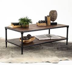Distressed finish galena 3 piece coffee table set. Juno 48 Rectangular Reclaimed Wood Coffee Table Pottery Barn