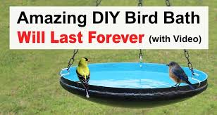 This video is about making your own recirculating bird bath to keep your garden's feathered friends happy. Homemade Bird Bath Diy Hanging Or Pedestal Bird Bath Patterns Monograms Stencils Diy Projects
