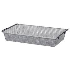 Cocoarm sliding organizer, pull out cabinet shelf chrome wire storage basket drawer single shelf for kitchen pantry bathroom cabinet, 20.3 wide. Komplement Metal Basket With Pull Out Rail Dark Grey Ikea