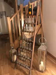 Wedding Rustic Ladder Glass Holder Wedding Dining Decor Rustic Ladder Ladder Wedding