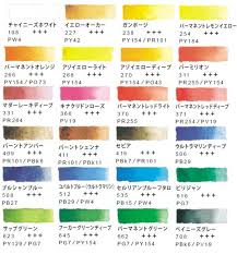 van gogh watercolors color chart 2019