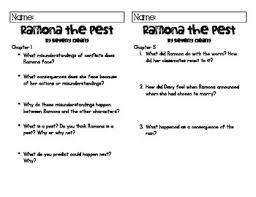 Every question challenges scholars to look beyond a quick answer to describe facts, comparisons, and important details. Comprehension Questions For Ramona The Pest By Mia Magana Tpt