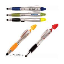 Custom Triple Play Stylus Pen Highlighter Promo Excitement Stylus Pen Pen Promotional Pens