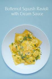 Roasted Butternut Squash Ravioli With Cream Sauce Recipe Butternut Squash Ravioli Butternut Ravioli