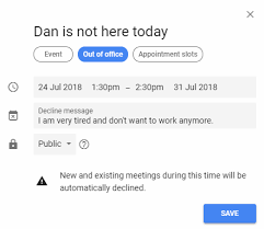 How To Delete Or Decline All Google Calendar Events While Out Of The Office Google Calendar Handbook