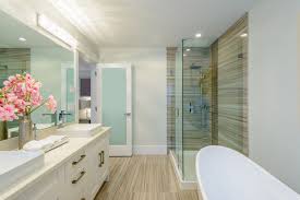 Full style glash with framed make the bathroom more spacious and save the material. 15 Bathroom Door Design Ideas