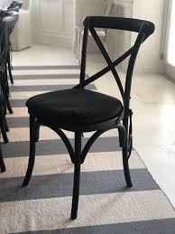 Rh Madeline X Back Black Wood Dining Chair Set Of 8 Wood Dining Chairs Black Dining Chairs Dining Chairs