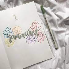 Bullet Journal Monthly Cover Page January Cover Page New Years Drawing Fireworks Drawing Bullet Journal Month Bullet Journal Inspiration Bullet Journal 2020
