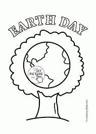 Beauty Tree Earth Happy Earth Day Coloring Page For Kids Coloring Pages Printables Free Earth Day Coloring Pages Earth Coloring Pages Planet Coloring Pages