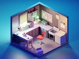 Rick Morty Garage By Roman Klco On Dribbble Cube World Isometric Design Design