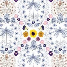 You can do the same flower pattern with flat. Paula Pappenheim Garrigues Pattern Art Artwork Print Patterns