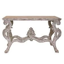 French Shabby Elegance French Shabby Chic Distressed White Table Carved Table Ornate Furniture French Console Table