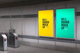 Billboard Mockup In Subway Or Metro Station In 2020 Billboard Mockup Billboard Metro Station