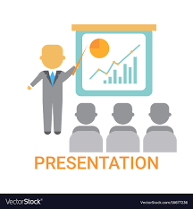 presentation business man showing flip chart with