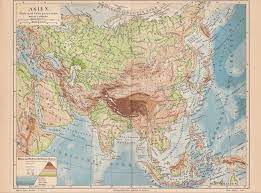 Finde das ideale skigebiet zum skifahren in asien. Asia Flusse Gebirge Fisica Cartina Geografica 1888 Ebay
