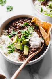 Uncover and add the beans, corn and ready rice. Vegan Slow Cooker Black Bean Soup Emilie Eats