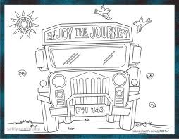 Philippine Jeepney Coloring Pages Set 2 Jeepney Coloring Pages Digital Drawing