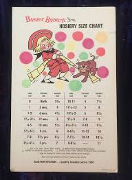 Vintage Advertising Buster Brown Hosiery Size Chart Paper