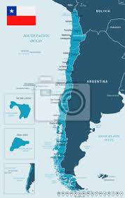 Map of chile (regions) : Chile Karte Und Flagge Detaillierte Vektor Illustration Fototapete Fototapeten Santiago Hauptstadt Computer Symbol Myloview De