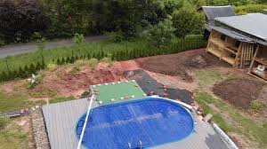 Entsorgung Des Erdaushubs Und Anlegen Des Neuen Rasen An Der Pool Aussenanlage In Den Letzten Blogeintragen Habe Ich Den Bau D Pool Terrasse Pool Aussenanlagen