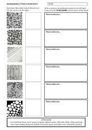 Markmaking Literacy Work Sheet Art Analysis Formal Elements Of Art Art Handouts