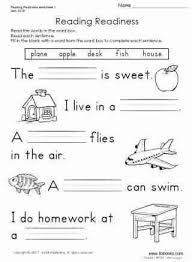 Reading Readiness Worksheet 1 First Grade Worksheets English Worksheets For Kids Phonics Worksheets
