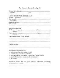 Întâmpinare la cererea de chemare în judecată model 2014. Doc Fisa De Caracterizare Psihopedagogica Elev Lucretia Marin Academia Edu