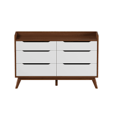Bridgeview 6 drawer standard dresser/chest. Baxton Studio Brighton Modern White And Walnut Wood 6 Drawer Storage Dresser Walmart Com Walmart Com